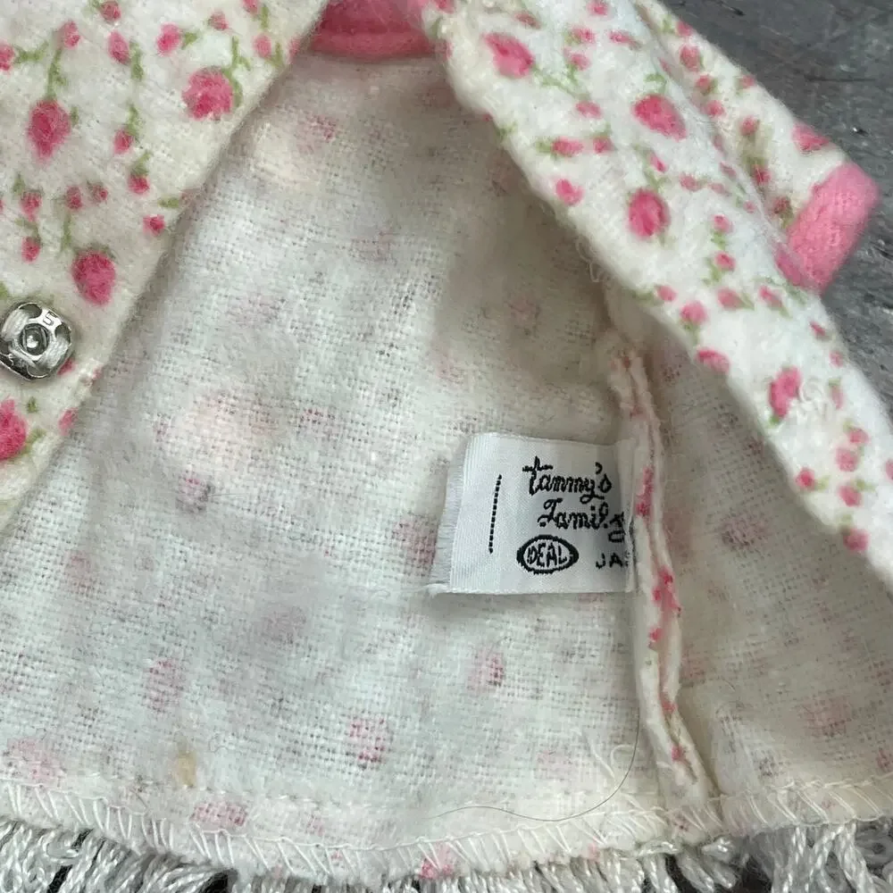 Vintage Tammy Family Doll Clothes 9403 Bed Time Fringed Pajamas Pink & Shoes